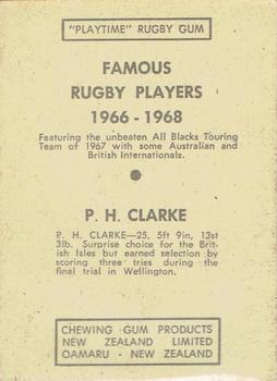1968 Playtime Rugby Gum Famous Rugby Players - Yellow #5 Phil Clarke Back